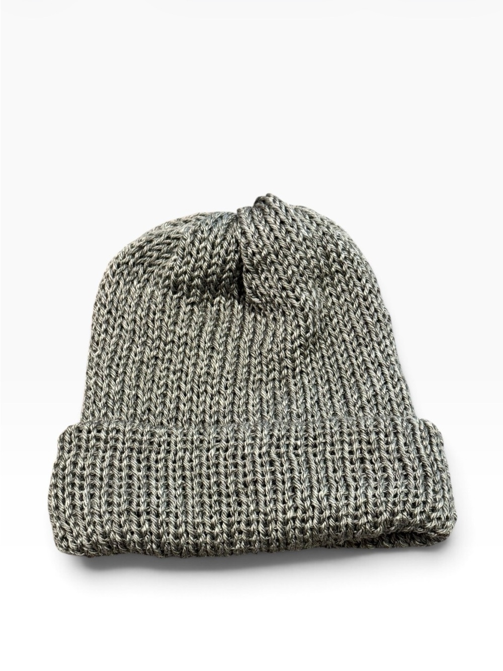 Unisex Ribbed Knit Beanie Hat in Heather Gray